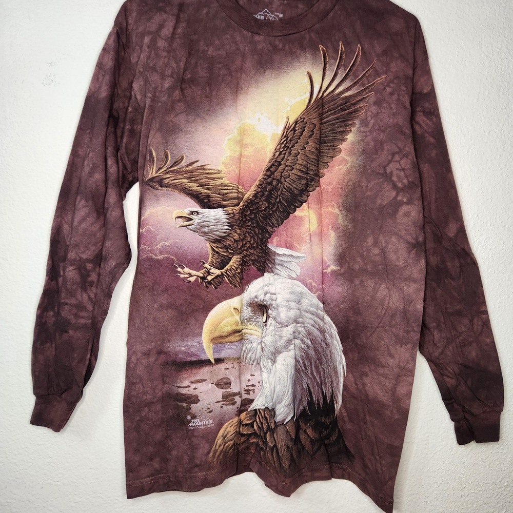 The Mountain Acid Wash Bald Eagle Long Sleeve top Size Medium - Picture 3 of 9